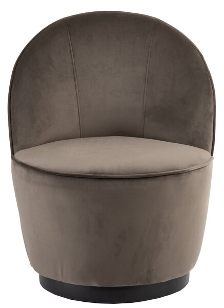 Zamatové taupe klubové kreslo Cody - 57 * 57 * 73 cm - J-Line by Jolipa