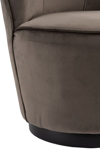 Zamatové taupe klubové kreslo Cody - 57 * 57 * 73 cm - J-Line by Jolipa