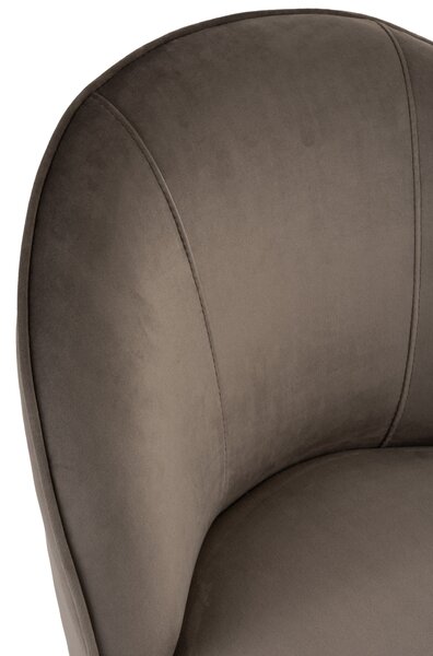 Zamatové taupe klubové kreslo Cody - 57 * 57 * 73 cm - J-Line by Jolipa
