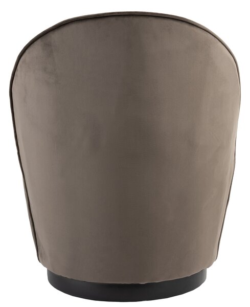 Zamatové taupe klubové kreslo Cody - 57 * 57 * 73 cm - J-Line by Jolipa