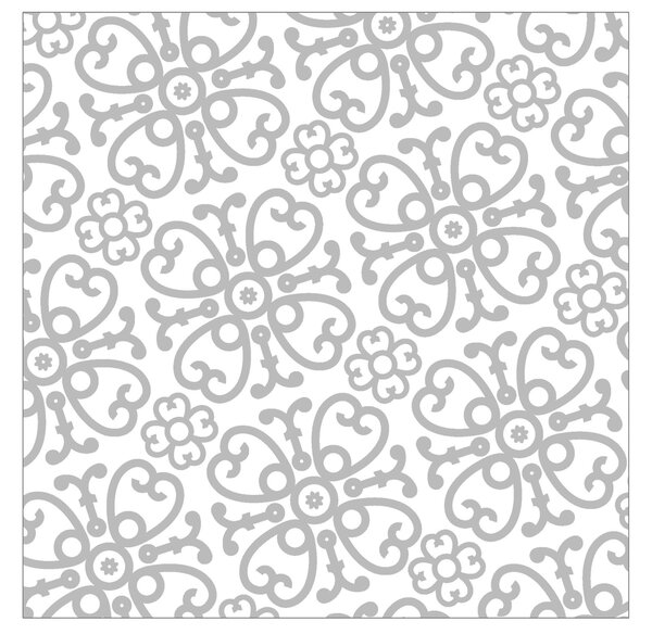 Bielo-strieborné papierové obrúsky Ornament - 33 * 33 cm (20ks) - J-Line by Jolipa