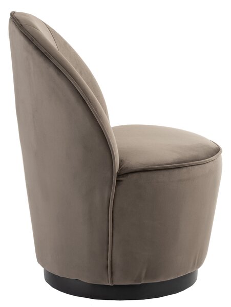 Zamatové taupe klubové kreslo Cody - 57 * 57 * 73 cm - J-Line by Jolipa