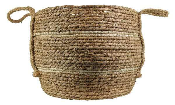 Hnedý pletený jutový košík Ecru (1ks) - 23 * 18,5 * 18cm - Mars & More