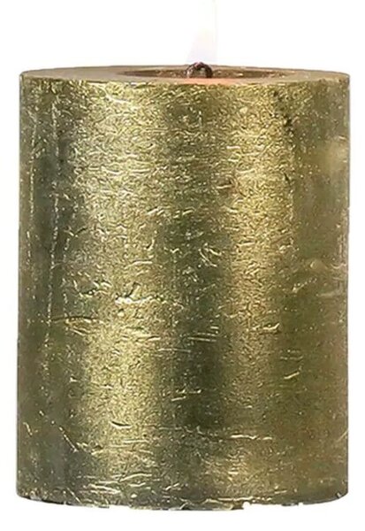 Zlatá metalická sviečka Gold M - 7*7*10 cm - Mars & More