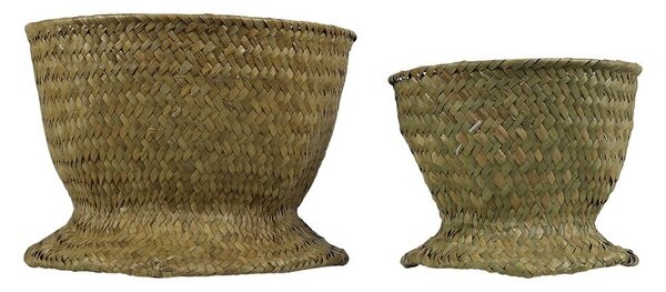 2 ks Dekoratívne pletené košíky z morskej trávy - 22 * ​​16/16 * 13 cm - Mars & More