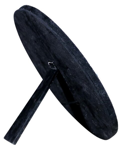 Stolové zrkadlo Minna s lemovaním z hovädzej kože čierna/ biela - 25*13*25cm - Mars & More