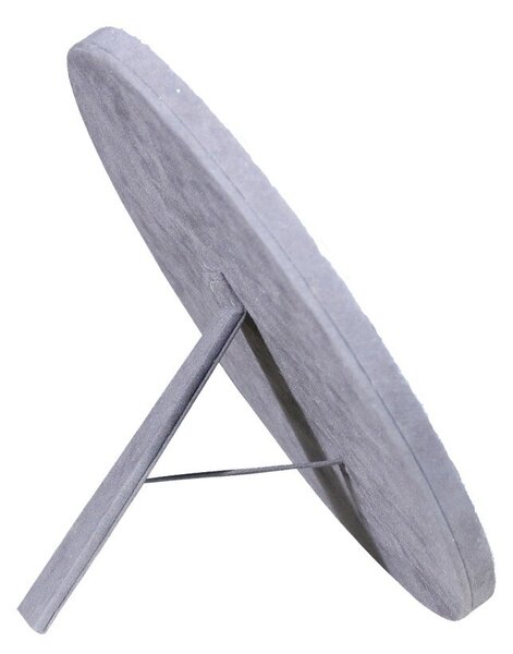 Zrkadlo Mina s opierkou a lemovaním z hovädzej kože sivej - 25 * 25cm - Mars & More