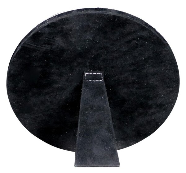 Stolové zrkadlo Minna s lemovaním z hovädzej kože čierna/ biela - 25*13*25cm - Mars & More