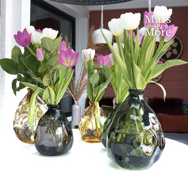 Zlatohnedá váza Evelyne - 16*16*19cm - Mars & More