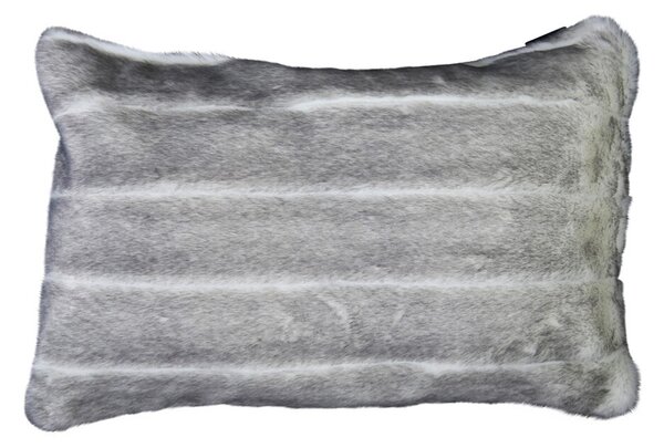 Svetlo sivý chlpatý vankúš Tiara s prúžkami - 40 * 60 * 15cm - Mars & More