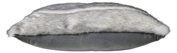Šedý chlpatý vankúš Tiara s bielymi pruhmi - 30 * 50 * 15cm - Mars & More