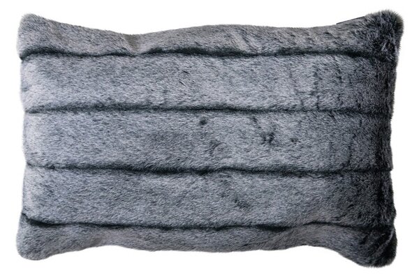 Šedý chlpatý vankúš Tiara s prúžkami - 40 * 60 * 15cm - Mars & More