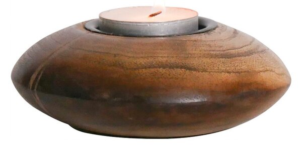 Drevený svietnik z mangového dreva na čajovú sviečku - 11 * 11 * 4cm - Mars & More