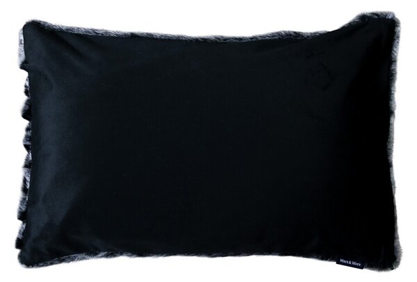 Šedý chlpatý vankúš Tiara s prúžkami - 40 * 60 * 15cm - Mars & More