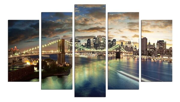 Viacdielny obraz Bridge NYC, 110 × 60 cm