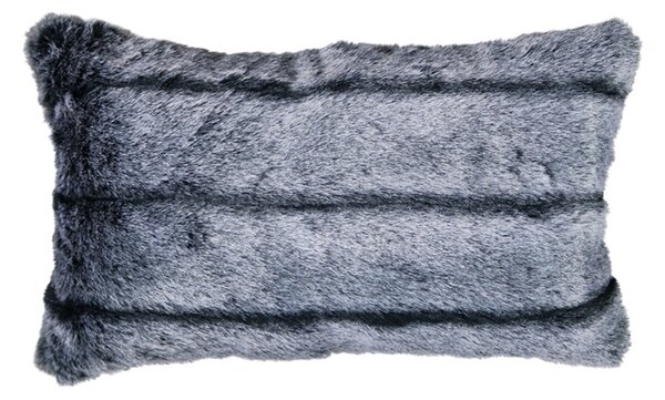 Šedý chlpatý vankúš Tiara s pruhmi - 30 * 50 * 15cm - Mars & More