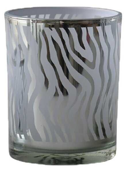 Strieborný svietnik Zebras s motívom zebry - 10 * 10 * 12,5cm - Mars & More