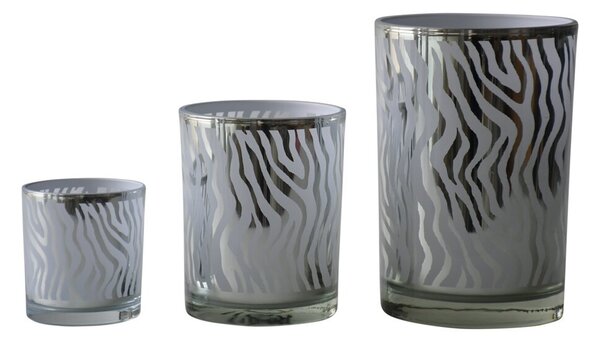 Strieborný svietnik Zebras s motívom zebry - 10 * 10 * 12,5cm - Mars & More