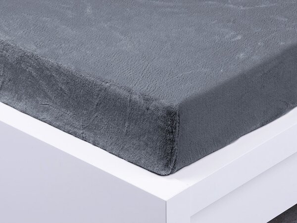XPOSE® Detská mikroplyšová plachta Exclusive - tmavo siva 70x140 cm