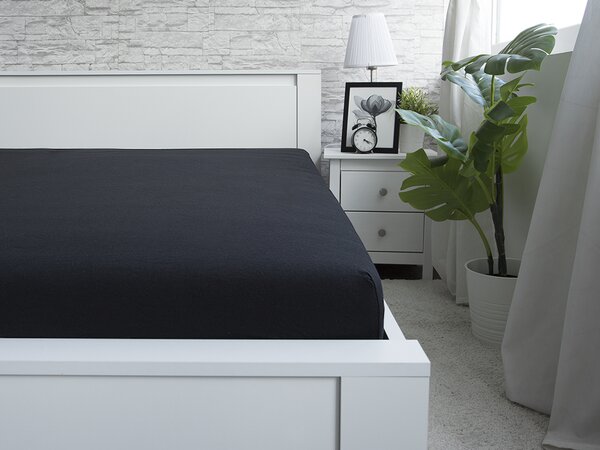 XPOSE® Jersey plachta Exclusive na vysoký matrac - čierna 90x200 cm