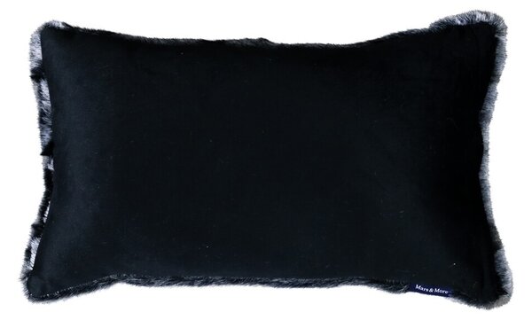 Šedý chlpatý vankúš Tiara s pruhmi - 30 * 50 * 15cm - Mars & More