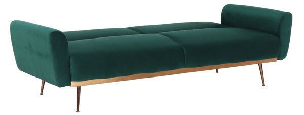 KONDELA Rozkladacia pohovka, smaragdová Velvet látka, FASTA