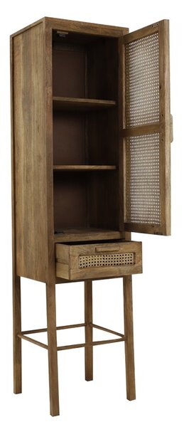 Vysoká drevená komoda Nipas s bambusovým výpletom - 45 * 40 * 180 cm - Light & Living
