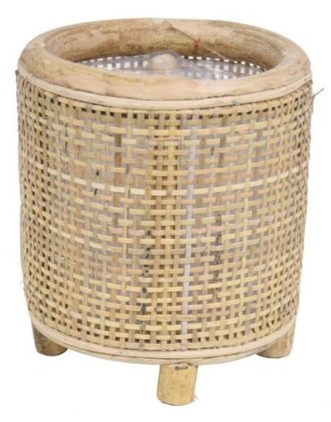 Okrúhly bambusový kvetináč na nožičkách Bamboo - Ø14*16 cm - Van der Leeden