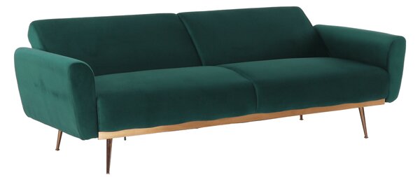 KONDELA Rozkladacia pohovka, smaragdová Velvet látka, FASTA