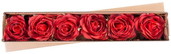 6 ks Kvet MagicHome, ruža, červená, stonka, veľkosť kvetu: 10 cm, dĺžka kvetu: 18 cm, bal. 6 ks