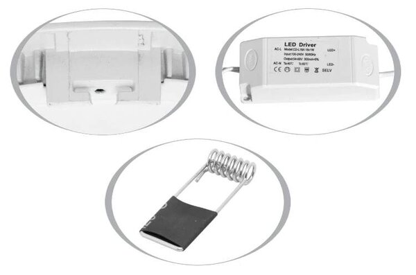 Ecolite zapustený LED panel kruh 17,5cm,12W,4100K,IP20, chrom (LED-WSL-12W/41/CHR)