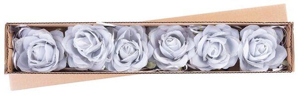6 ks Kvet MagicHome, ruža, modrá, stonka, veľkosť kvetu: 10 cm, dĺžka kvetu: 18 cm, bal. 6 ks