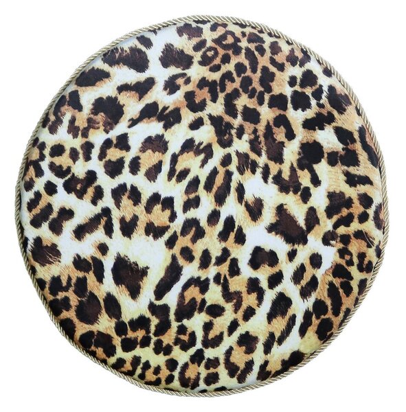 Okrúhly zamatový podsedák s motívom leopardej kože - Ø 40 * 3cm - Mars & More