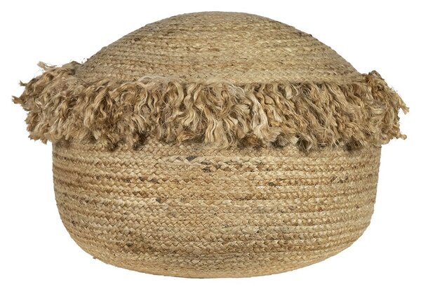 Jutový pletený puf na sedenie so strapcami - Ø 50*35cm - Mars & More