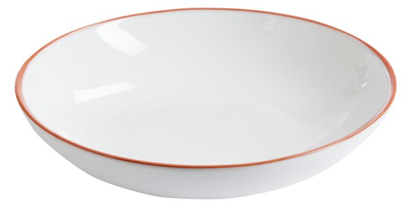 Biela misa terakoty s farebným lemom XL - 29,5 * 29,5 * 6,5 cm - J-Line by Jolipa