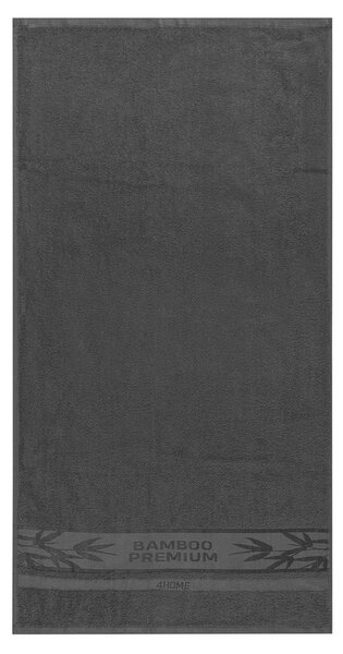 4Home Sada Bamboo Premium osuška a uterák čierna, 70 x 140 cm, 50 x 100 cm