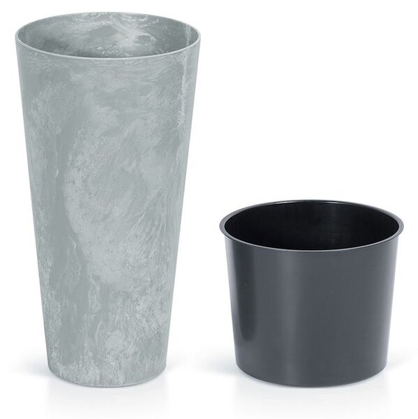 Kvetináč TUBUS Slim Beton 250x475 mm, vzhľad betón