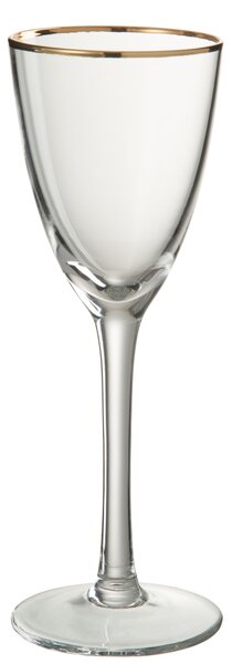 Pohárik na biele víno so zlatým okrajom - 8 * 8 * 22 cm - J-Line by Jolipa