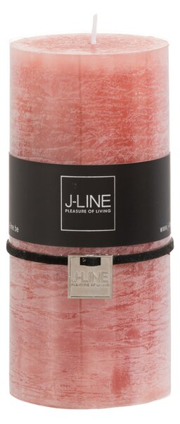 Lososová oválna sviečka L - 7 * 7 * 15 cm - 70 hod. - J-Line by Jolipa