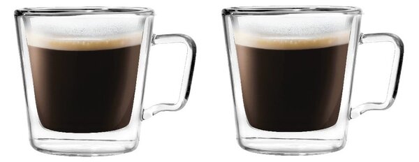 Sklenené hrnčeky v súprave 2 ks na espresso/dvojstenné 80 ml Diva – Vialli Design