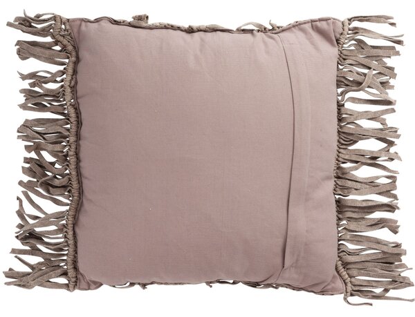 Bavlnený vankúš macramé Taupe so strapcami - 45 * 45 cm - J-Line by Jolipa
