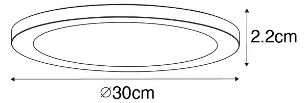Prisadené alebo zapustené bodové svietidlo biele 30 cm vrátane LED 3-stupňové stmievanie do teplej farby s prepínačom Dip - Trans