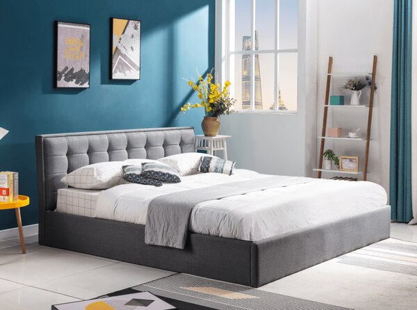 KONDELA Posteľ, sivá, 180x200, ELSIE
