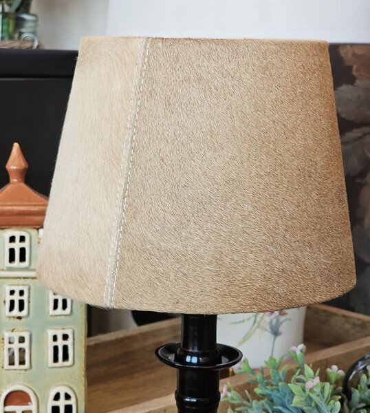 Svetlo hnedé tienidlo na lampu z hovädzej kože - Ø 20* Ø 15*15cm - Mars & More