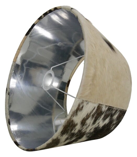 Hnedo biele tienidlo na lampu z hovädzej kože 40 cm - 30 * 40 * 22,5 cm - Mars & More