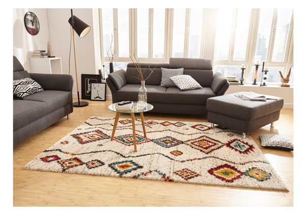 Krémovobiely koberec Mint Rugs Geometric, 80 x 150 cm