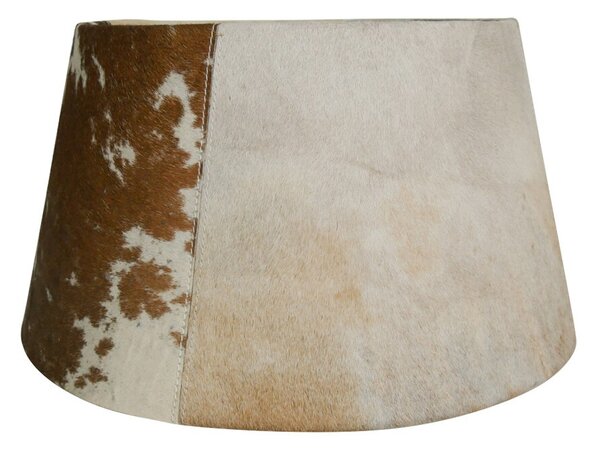 Hnedo biele tienidlo na lampu z hovädzej kože 40 cm - 30 * 40 * 22,5 cm - Mars & More