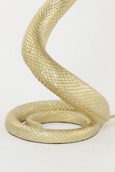 Zlatá stolná lampa va tvare hada Snake s karamelovým tienidlom - 27 * 25 * 68cm / E27 - Light & Living
