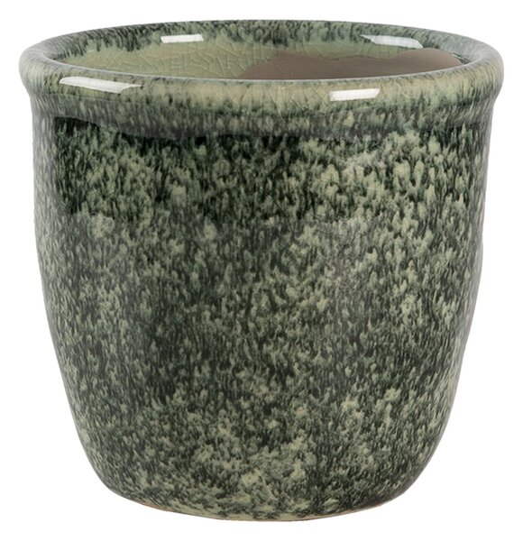 Šedo zelený mramorovaný obal na kvetináč S - Ø 11 * 10 cm - Clayre & Eef