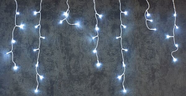 Reťaz MagicHome Vianoce Icicle, 200 LED studená biela, cencúľová, jednoduché svietenie, časovač, 230